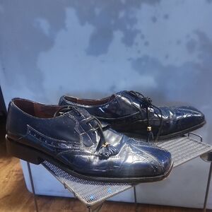 Fratelli Rossetti Blue Leather Oxfords Classic Design